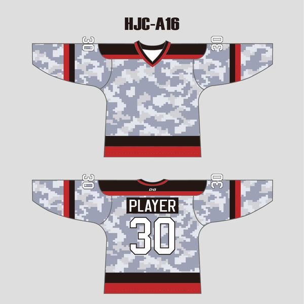 Snow Digital Army Camo Pattern 3 Custom Blank Hockey Jerseys