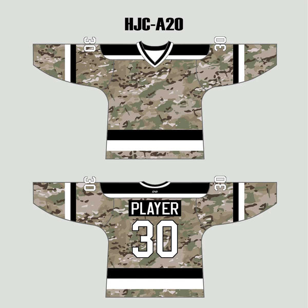 MultiCam Camouflage Pattern Custom Made Hockey Jerseys