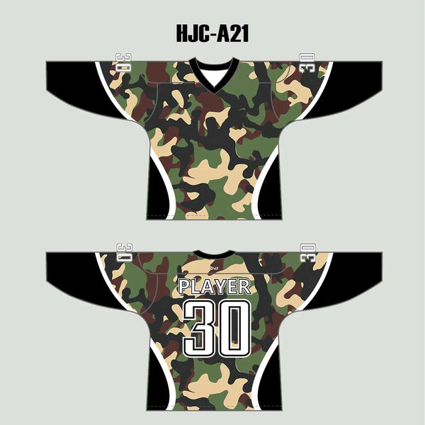 Woodland Army Camo Custom Made Hockey Jerseys