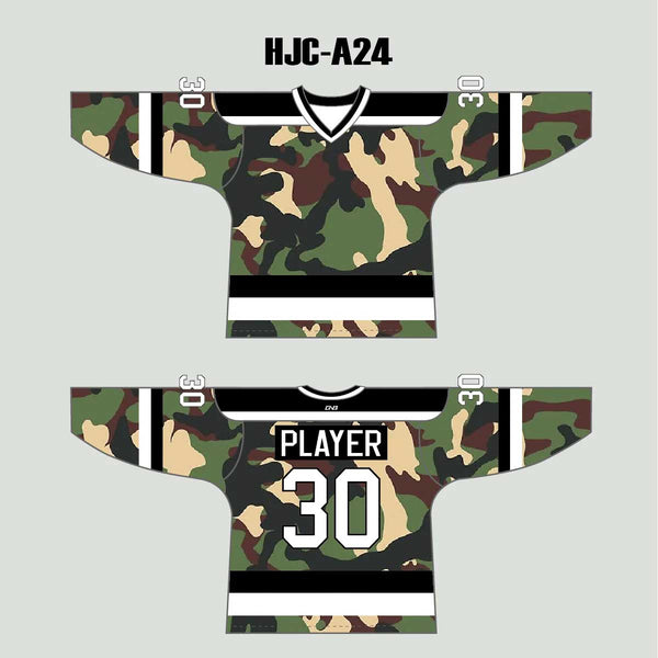 Woodland Army Camo Custom Made Hockey Jerseys