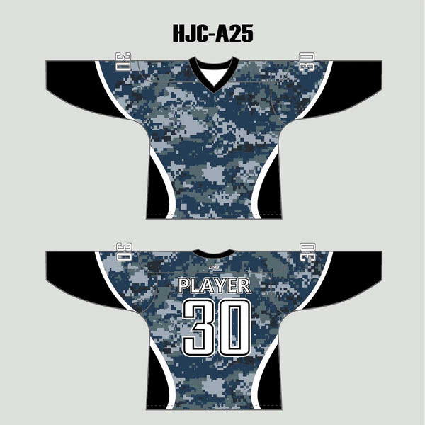 Navy Digital Camouflage Custom Made Hockey Jerseys