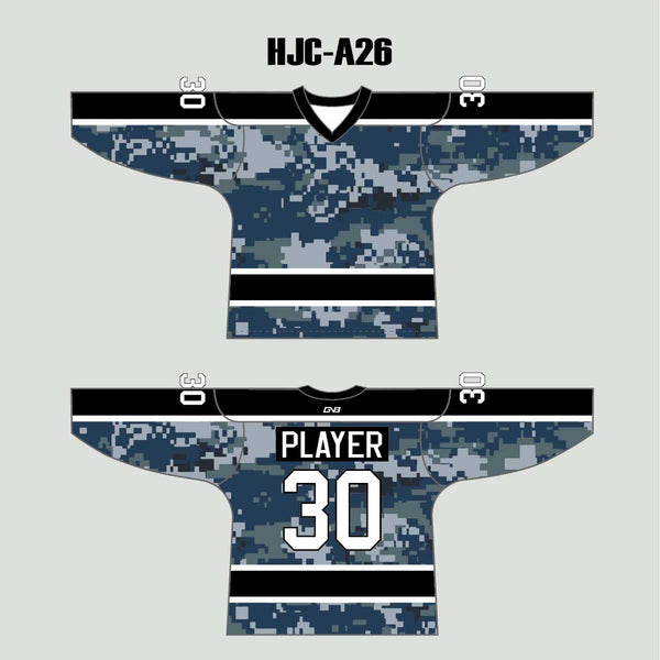 Navy Digital Camouflage Custom Made Hockey Jerseys