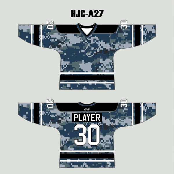 Navy Digital Camouflage Custom Made Hockey Jerseys