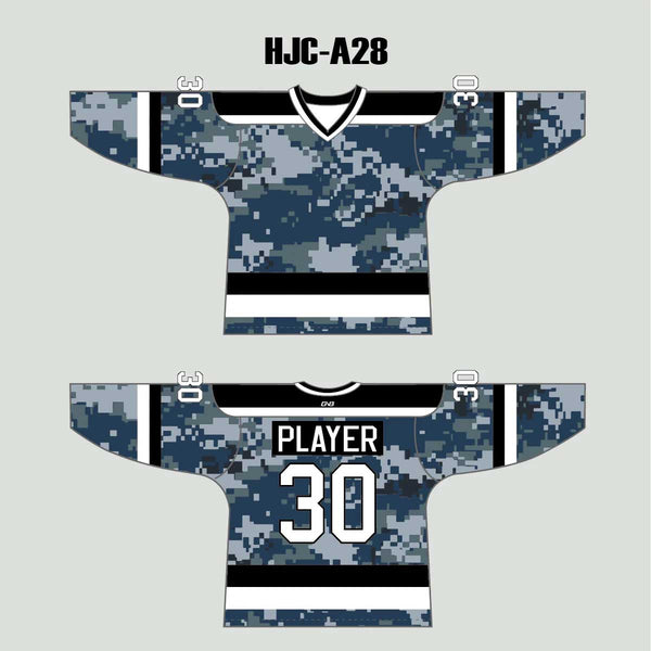 Navy Digital Camouflage Custom Made Hockey Jerseys