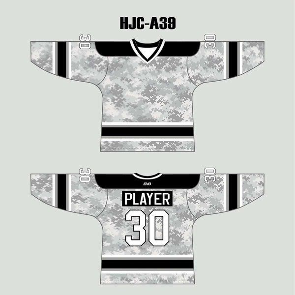 Snow Digital Camouflage Pattern 1 Custom Made Hockey Jerseys