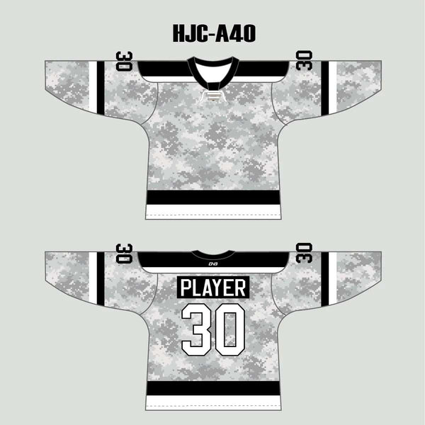 Snow Digital Camouflage Pattern 1 Custom Made Hockey Jerseys
