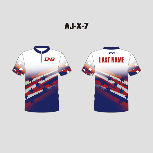 AJX7 American Flag Patriotic Custom Archery Shooter Team Jerseys