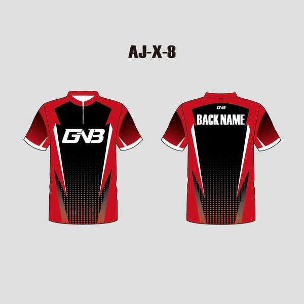 AJX8 Black Red Halftone Pattern Custom Archery Bowhunting Jerseys