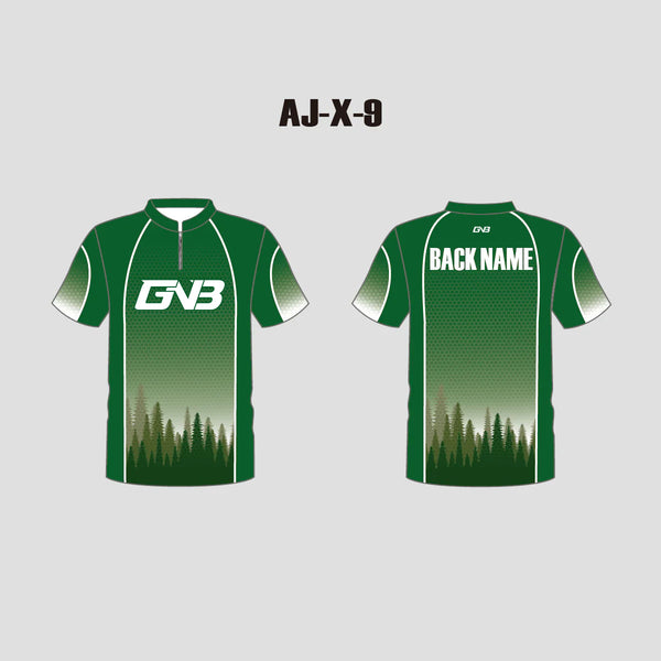 AJX9 Green Trees Hexagon Pattern Custom Archery Bowhunter Jerseys