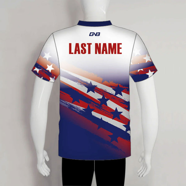 AJX7 American Flag Patriotic Custom Archery Shooter Team Jerseys