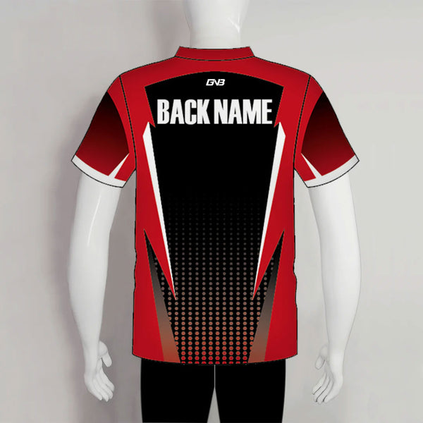 AJX8 Black Red Halftone Pattern Custom Archery Bowhunting Jerseys