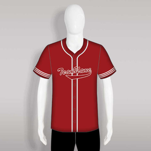 C21 Sublimated Plain Red Full Button Custom Baseball Jerseys
