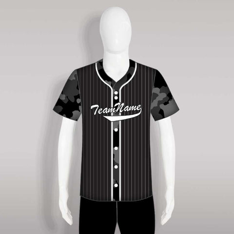C3 Stripe Camo Sublimated Custom Full Button Baseball Jerseys