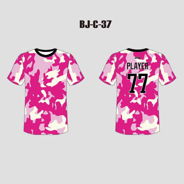 C37 Pink Camo Sublimated Crewneck Custom Baseball Tee