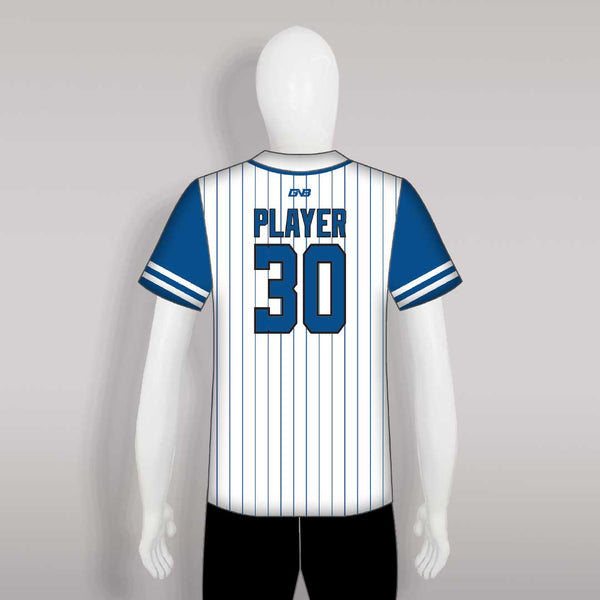 X10 Blue Pinstripes Customized Baseball Jerseys No Minimum