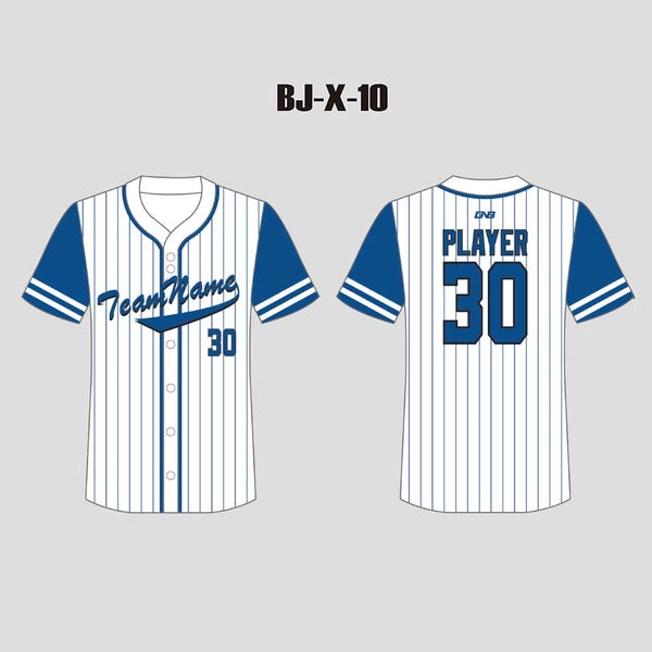 X10 Blue Pinstripes Customized Baseball Jerseys No Minimum