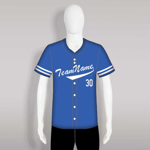 X15 Custom Blue Plain Button Down Baseball Jerseys