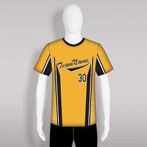 X17 Yellow Black Custom Sublimated Baseball Jerseys Crew Neck