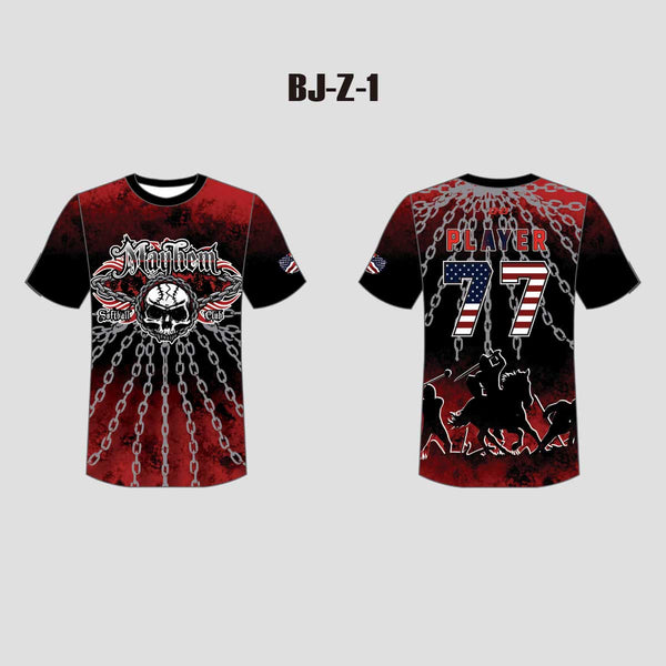 Z1 Skull Chain Crewneck Sublimated Custom Softball Jerseys