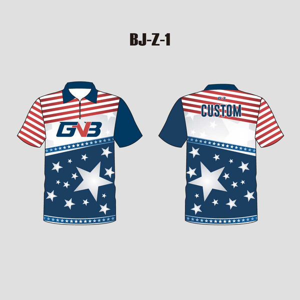 BJZ1 Patriotic Men's and Women's Personalized Bowling Jerseys