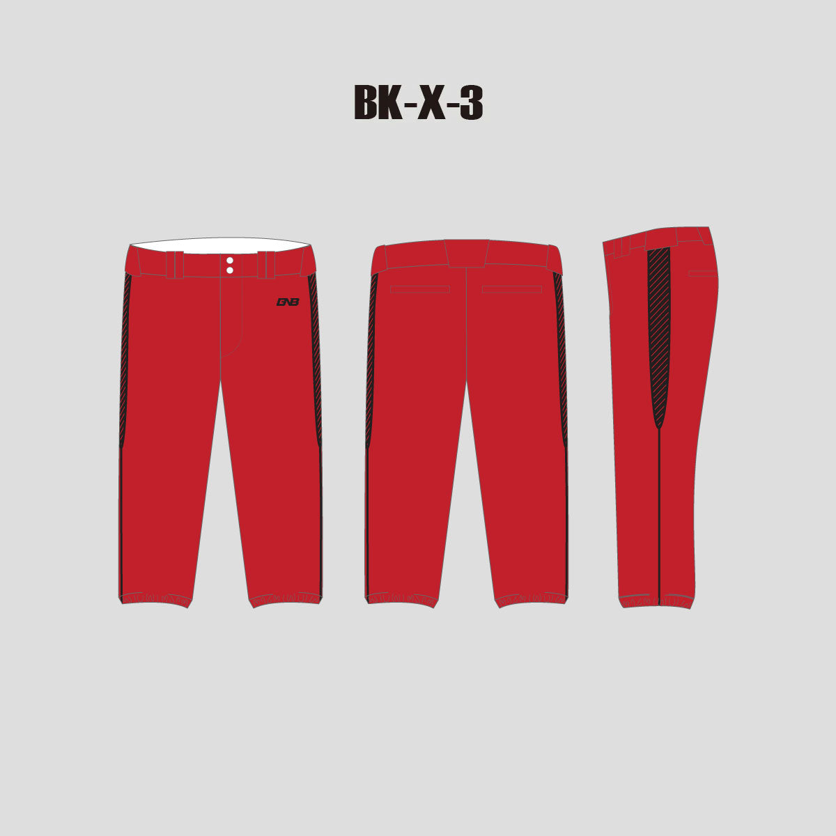 BKX3 Red Mens & Youth Custom Baseball Knickers