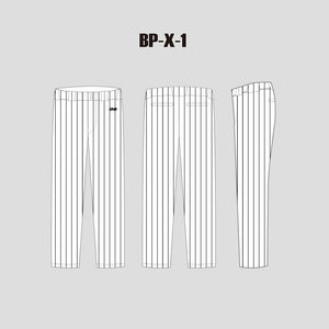 BPX1 Black Pinstripe White Custom Sublimated Baseball Pants