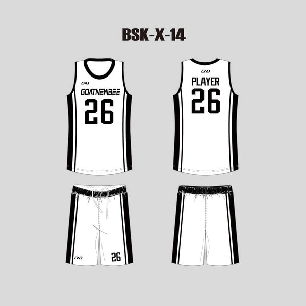 BSKX14 Custom Sublimation White Blank Basketball Uniforms