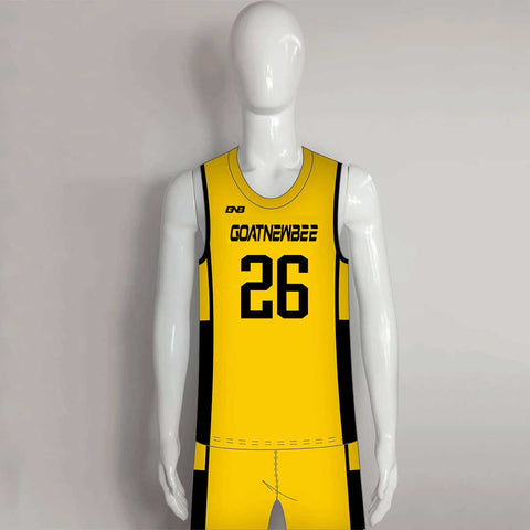 BSKX20 Gold Black Sublimated Personalized Basketball Jerseys and Shorts