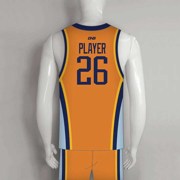 BSKX22 Orange Blue Custom Sublimation Basketball Jerseys and Shorts