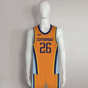 BSKX22 Orange Blue Custom Sublimation Basketball Jerseys and Shorts
