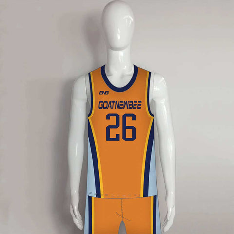 BSKX22 Orange Blue Custom Sublimation Basketball Jerseys and Shorts