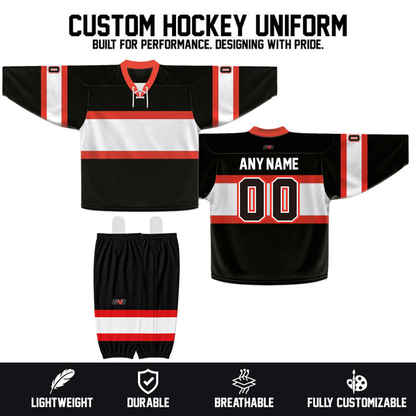 C10 Sublimated Custom Team Hockey Jerseys Socks