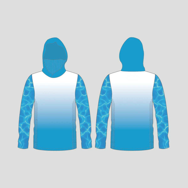 FHX05 Sky Blue Shades Long Sleeve Custom Hooded Fishing Shirts