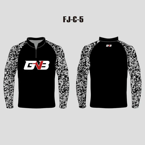 FJC5 Raglan Camo Sublimated 1/4 Zip Custom Fishing Team Shirts