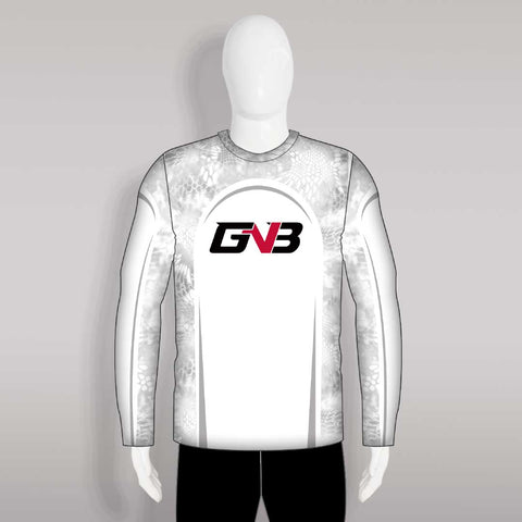 FJL12 Light Gray Custom Crew Fishing Shirts