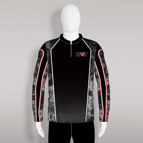 FJQ1 Black Sublimated Personalized 1/4 Zip Fishing Jerseys