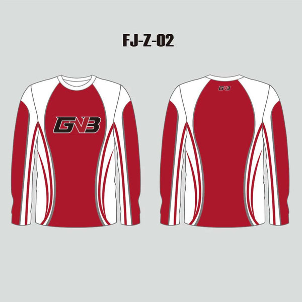 FJZ02 Red Gray Custom Performance Crew Fishing Team Jerseys