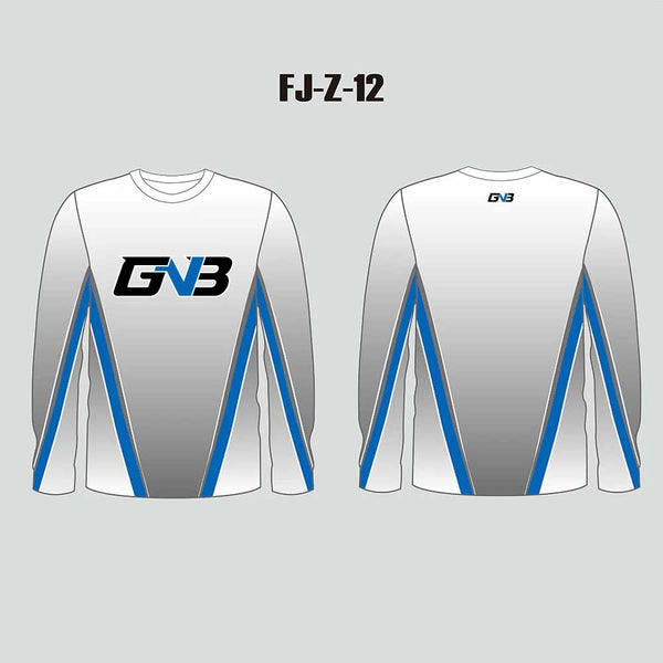 FJZ12 Sublimated Custom Bass Tournament Fishing Jerseys Crew Neck