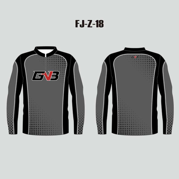FJZ18 Dark Gray Black Custom Performance Fishing Shirts