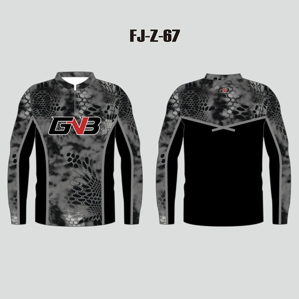 FJZ67 Gray Custom Fishing Jerseys 1/4 Zip