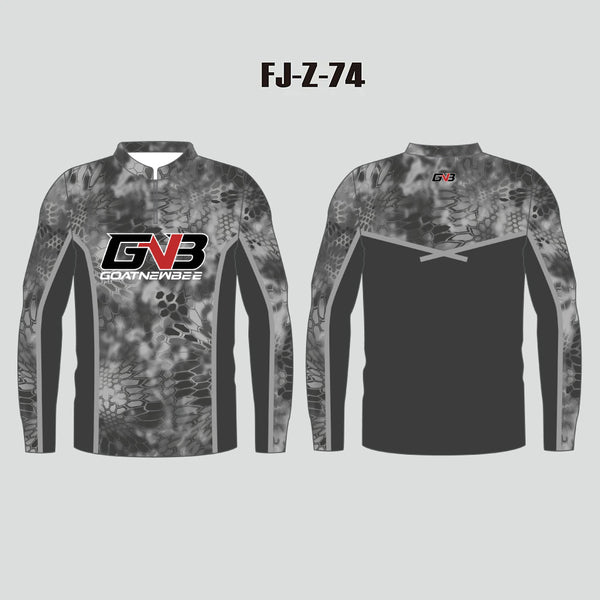 FJZ74 Gray Custom Performance Fishing Shirts
