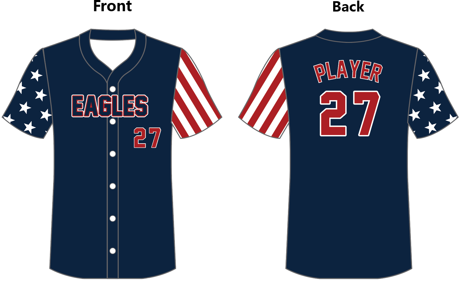 EAGLES - full-button Jerseys GOAT THREADS