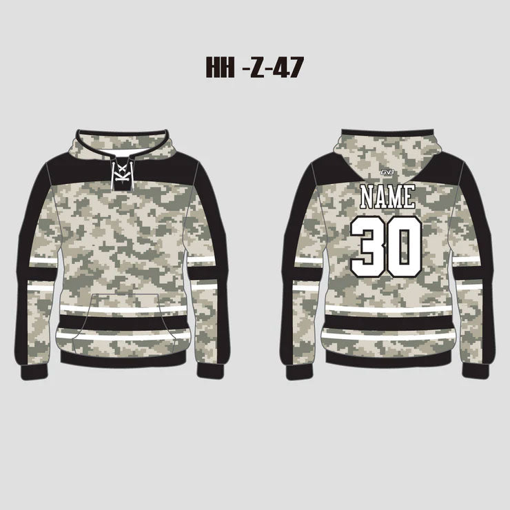 Army Camo Custom Pullover Hockey Hoodies