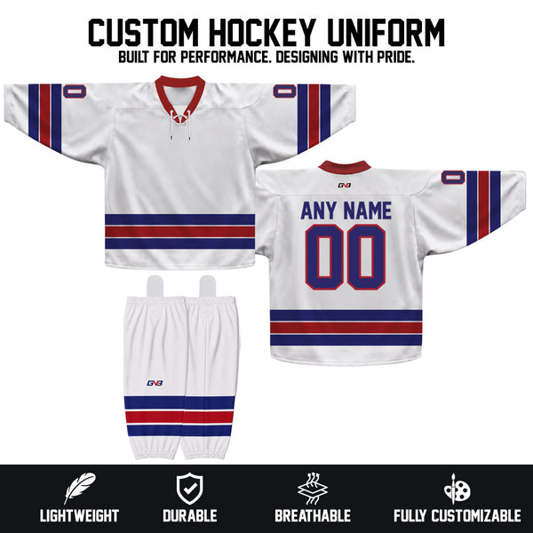 C19 Sublimated Custom USA Team Hockey Jerseys Socks