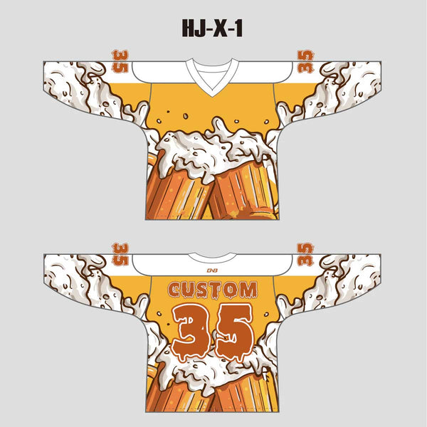 HJX1 Cheers and Beers Custom Sublimated Hockey Jerseys