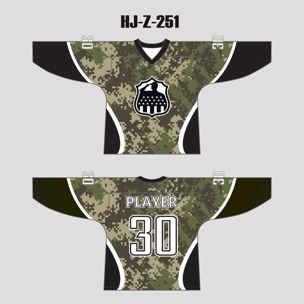 HJZ251 Army Camo Veteran Sublimated Custom Made Hockey Jerseys