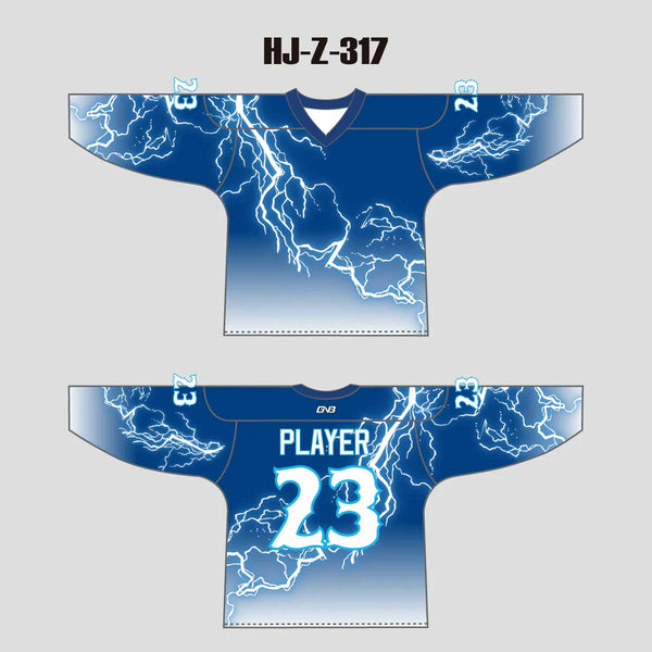 HJZ317 Thunderstorm Sublimated Custom Cool Hockey Jerseys