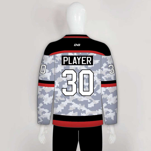 Snow Digital Army Camo Pattern 3 Custom Blank Hockey Jerseys