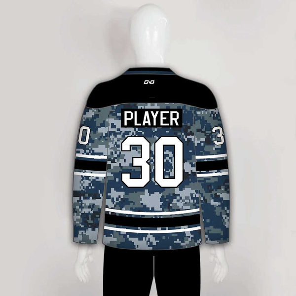 Navy Digital Camouflage Custom Made Hockey Jerseys