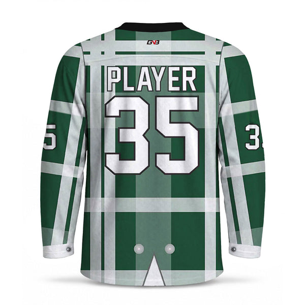 Fancy Green Tuxedo Sublimated Custom Hockey Jerseys